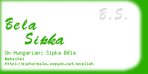 bela sipka business card